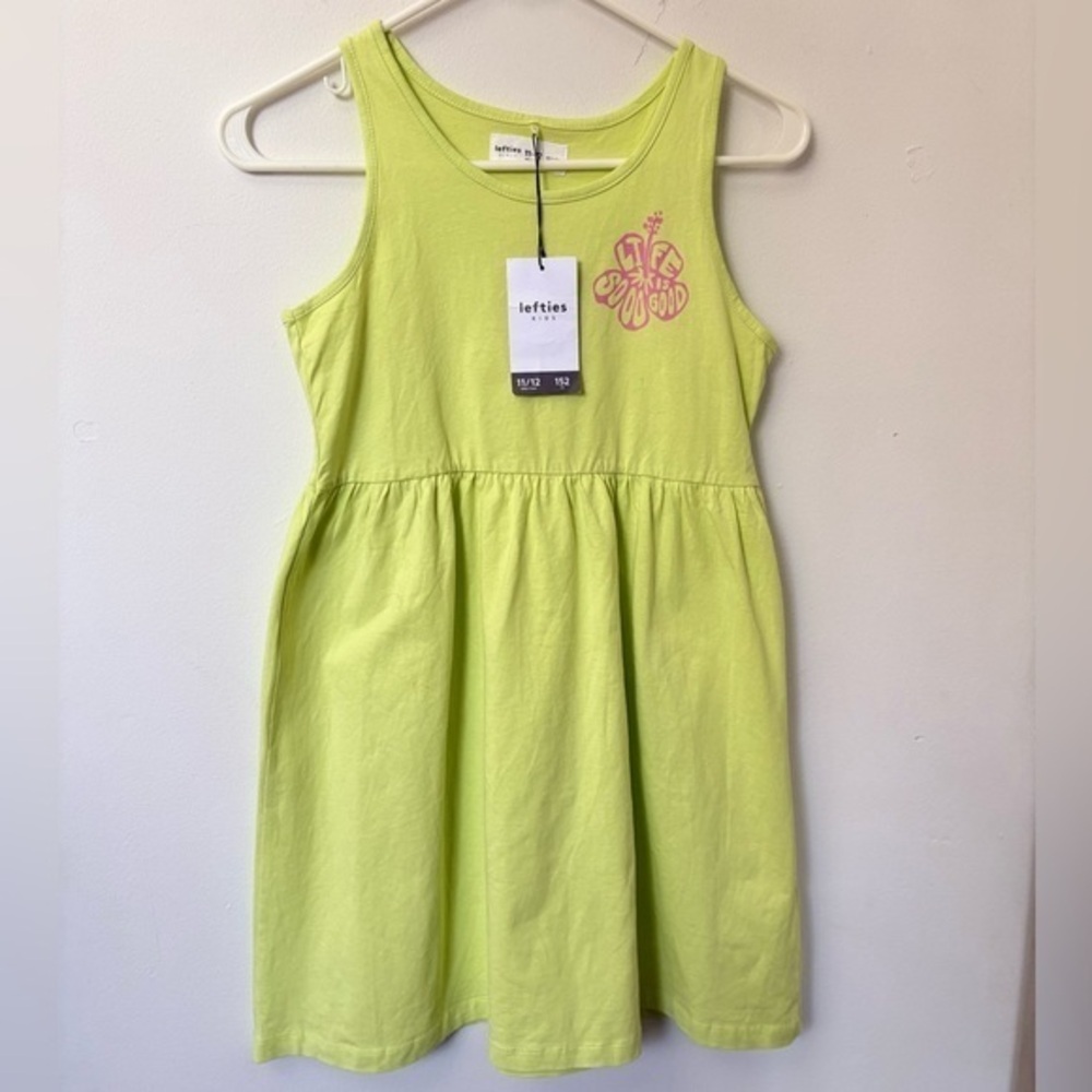 Lefties Lime Green Kids Dress size 11-12 casual